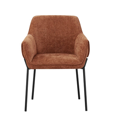 Willow and Stone Elani Chenille Effect Burnt Orange Dining Chair Shankar