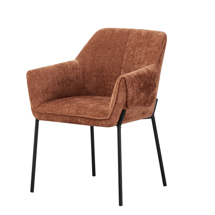 Willow and Stone Elani Chenille Effect Burnt Orange Dining Chair Shankar