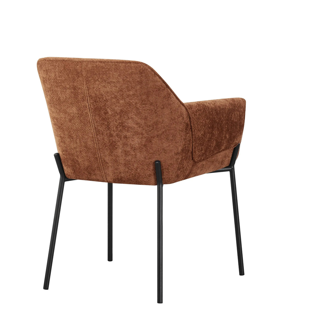 Willow and Stone Elani Chenille Effect Burnt Orange Dining Chair Shankar