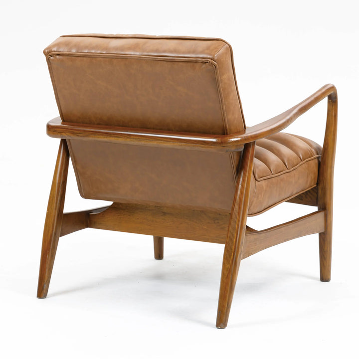 Cerise Leather Effect Tan Armchair