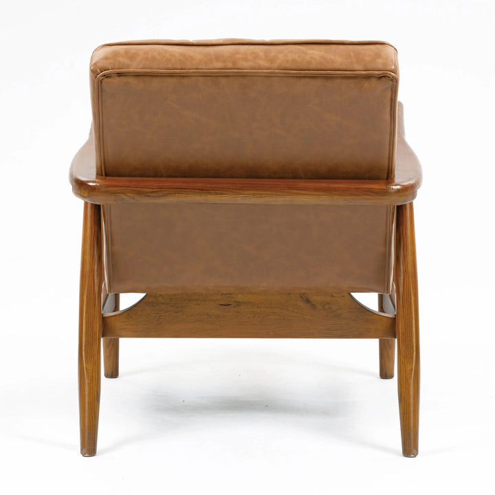 Cerise Leather Effect Tan Armchair