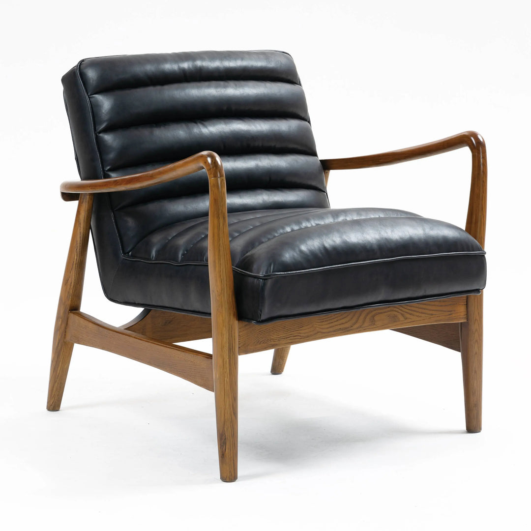 Cerise Leather Effect Black Armchair