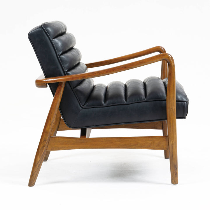 Cerise Leather Effect Black Armchair