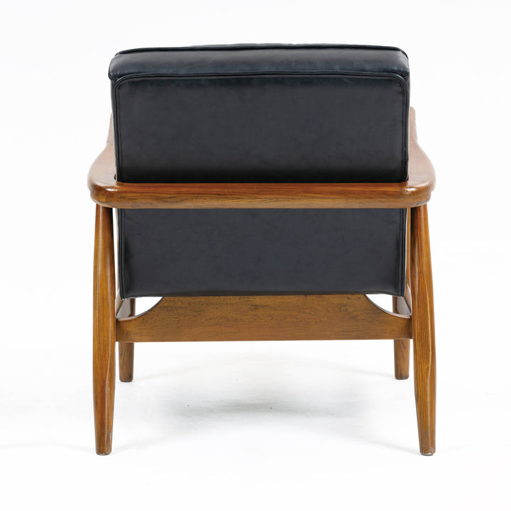 Cerise Leather Effect Black Armchair