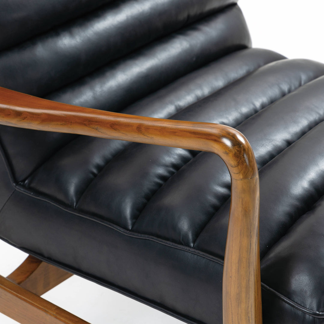 Cerise Leather Effect Black Armchair
