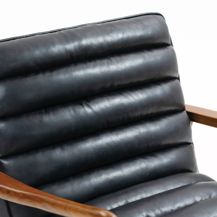 Cerise Leather Effect Black Armchair