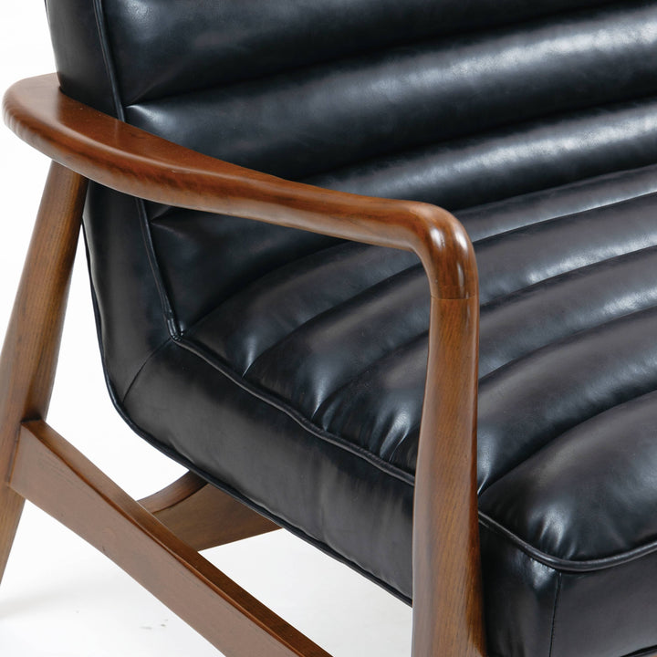 Cerise Leather Effect Black Sofa