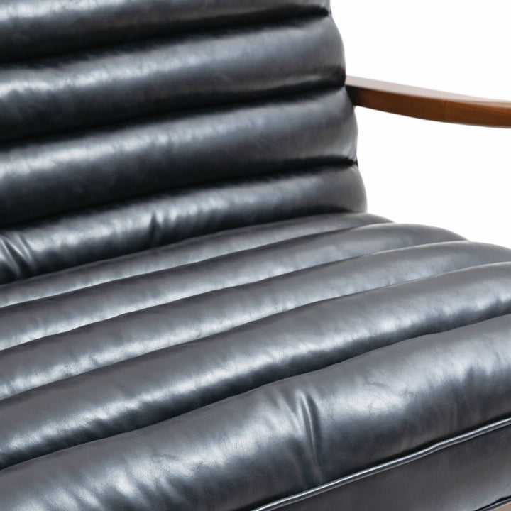 Cerise Leather Effect Black Sofa