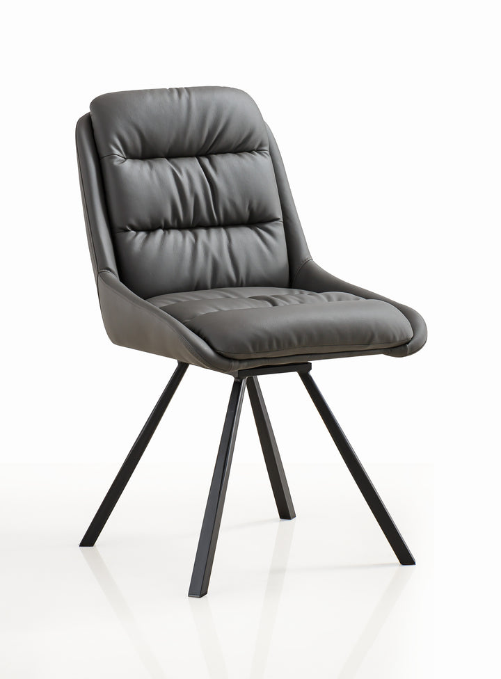 Alba Leather Effect Grey Dining Chair