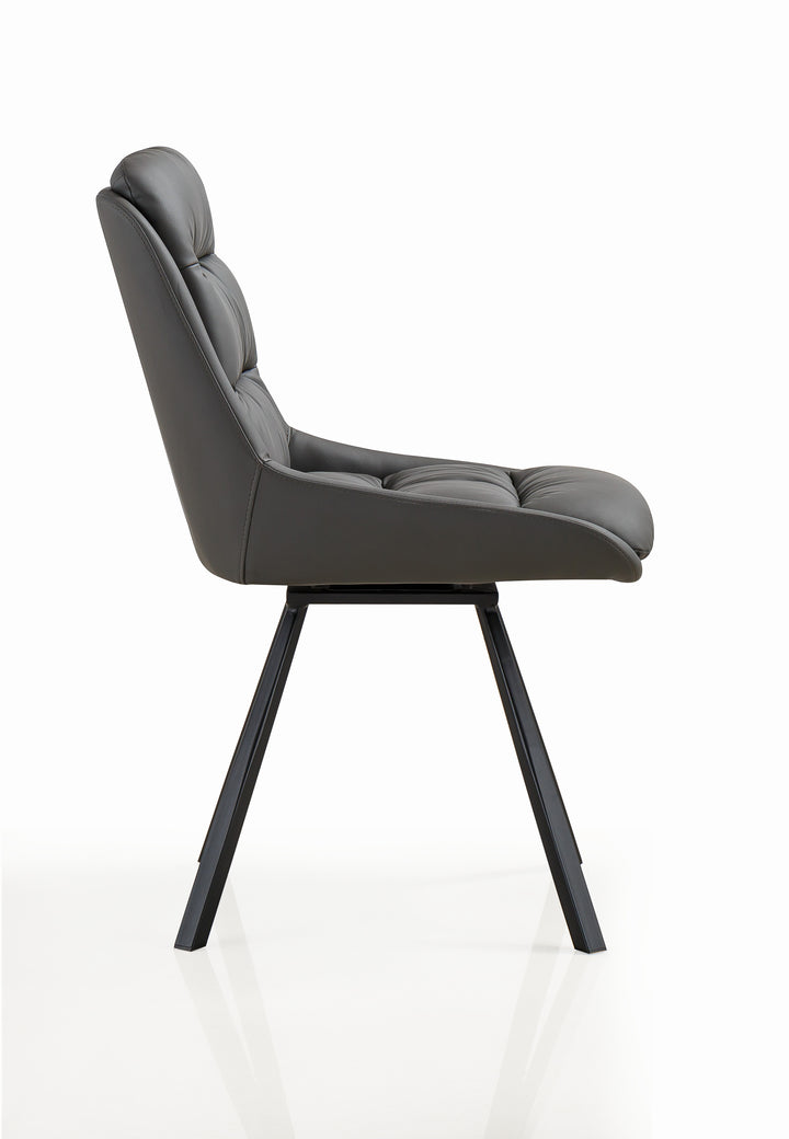 Alba Leather Effect Grey Dining Chair