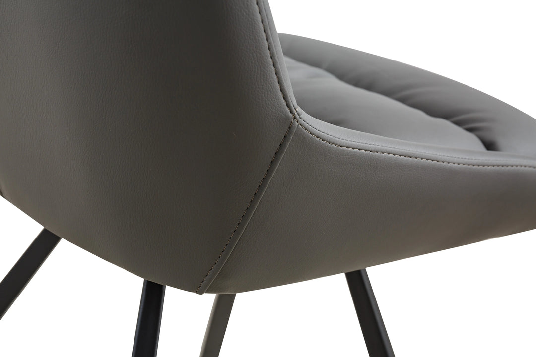 Alba Leather Effect Grey Dining Chair