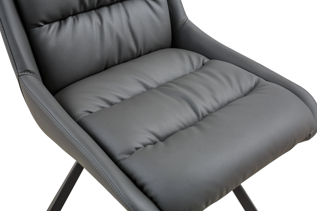 Alba Leather Effect Grey Dining Chair