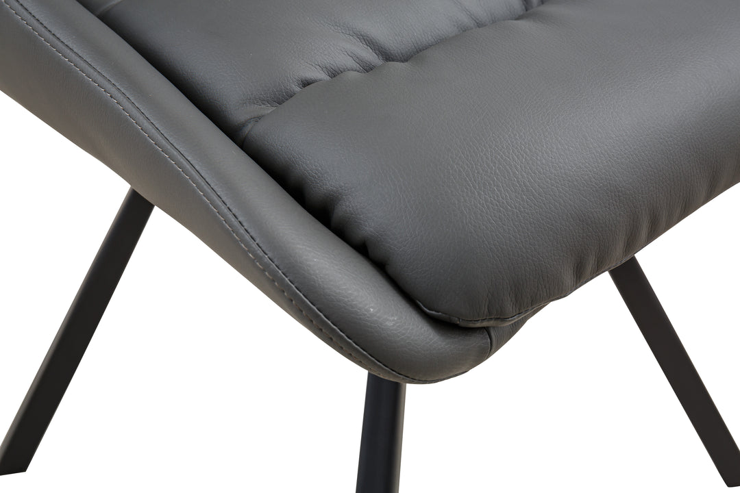 Alba Leather Effect Grey Dining Chair