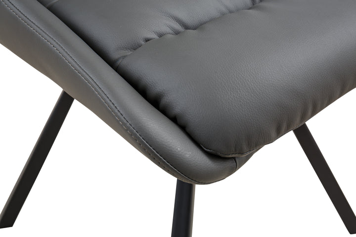 Alba Leather Effect Grey Dining Chair