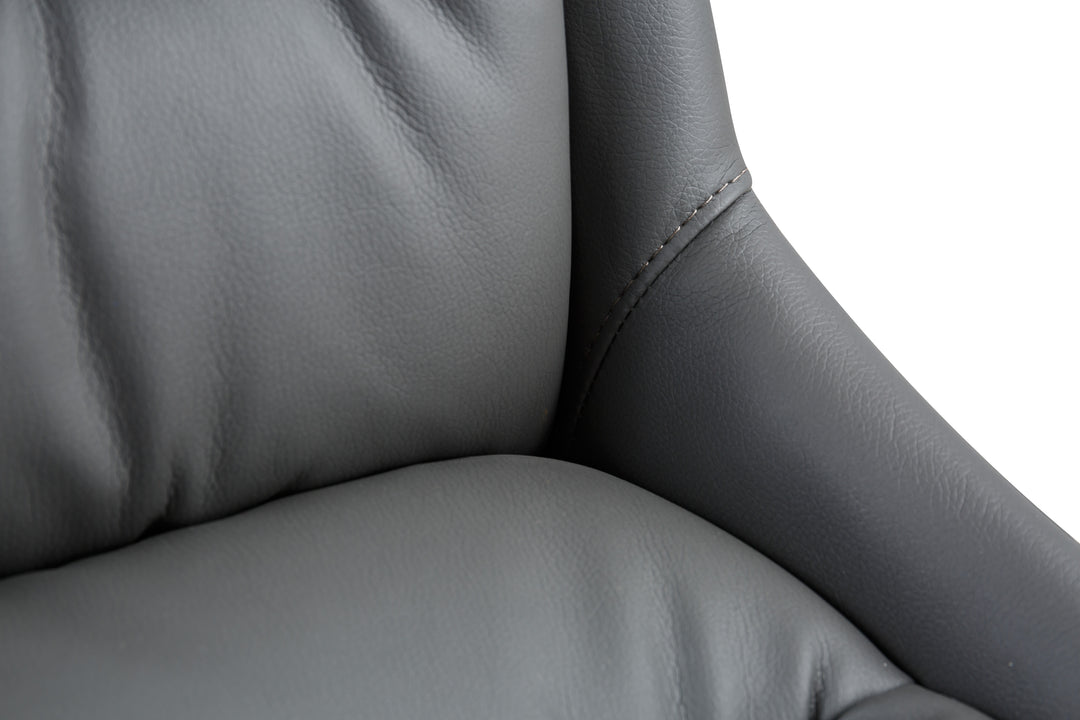 Alba Leather Effect Grey Dining Chair