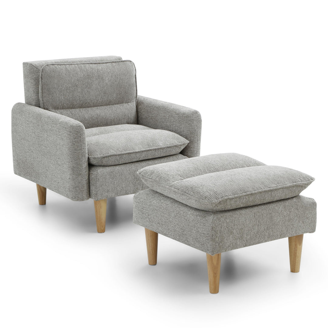 Celine Rest Chenille Effect Light Grey Armchair