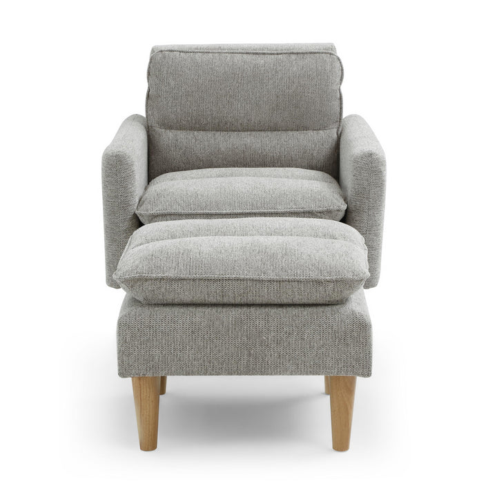 Celine Rest Chenille Effect Light Grey Armchair