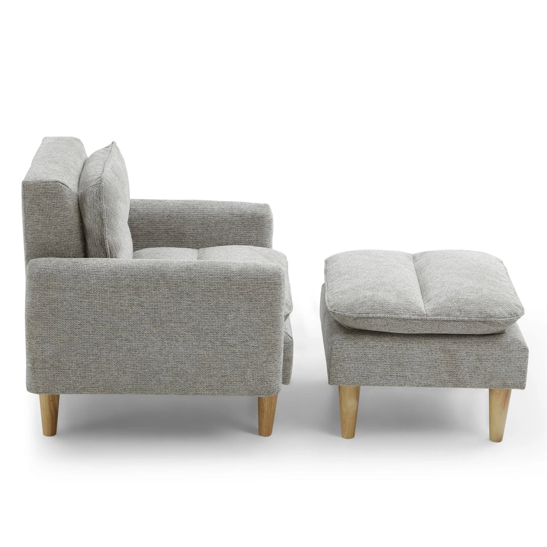 Celine Rest Chenille Effect Light Grey Armchair
