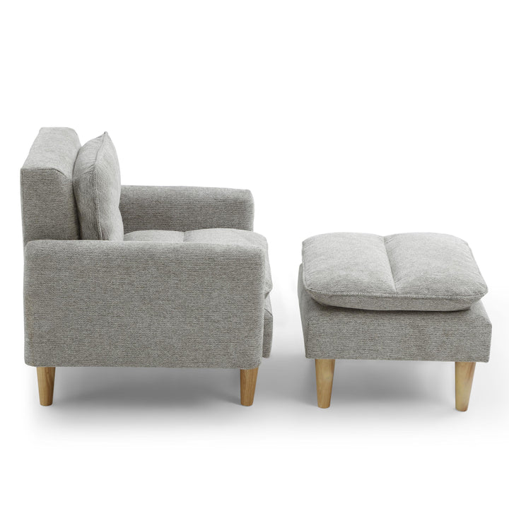 Celine Rest Chenille Effect Light Grey Armchair