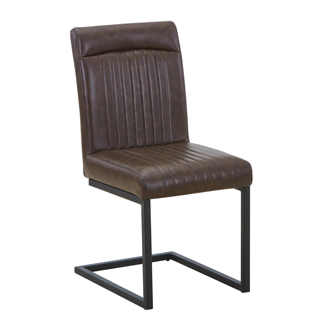 Linden Leather Effect Brown Dining Chair