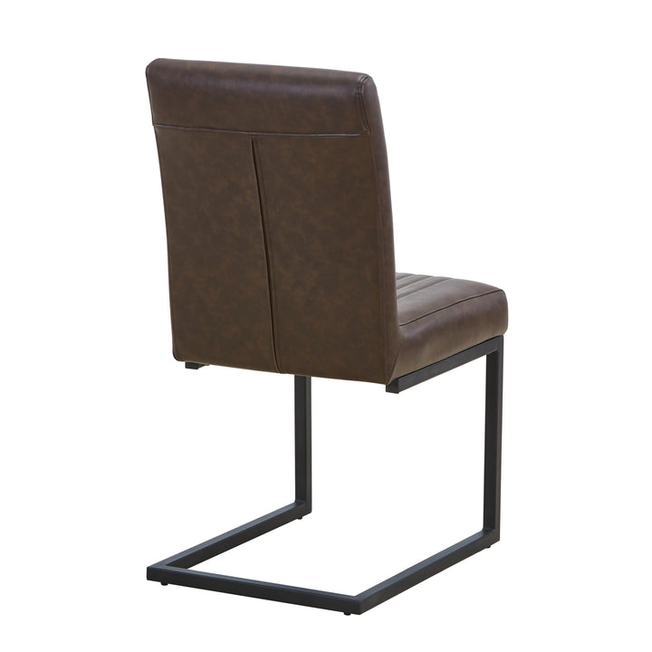 Linden Leather Effect Brown Dining Chair