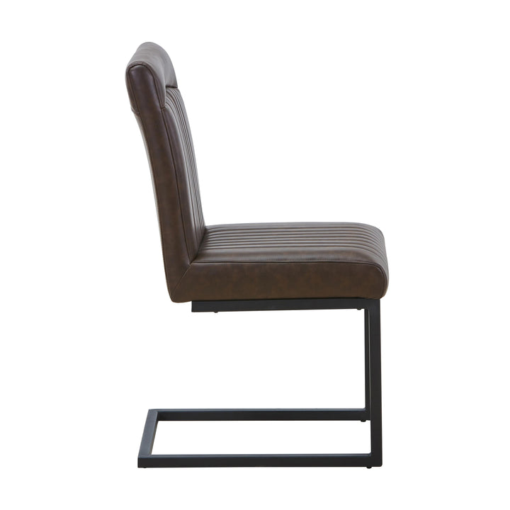 Linden Leather Effect Brown Dining Chair