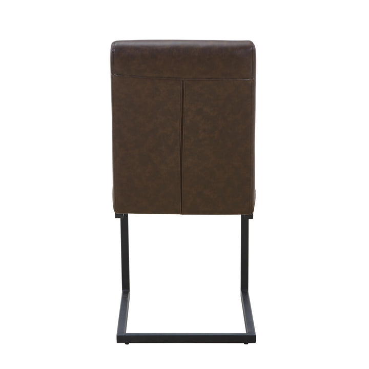 Linden Leather Effect Brown Dining Chair