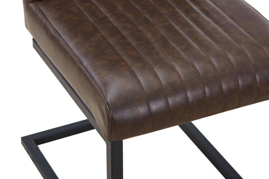 Linden Leather Effect Brown Dining Chair