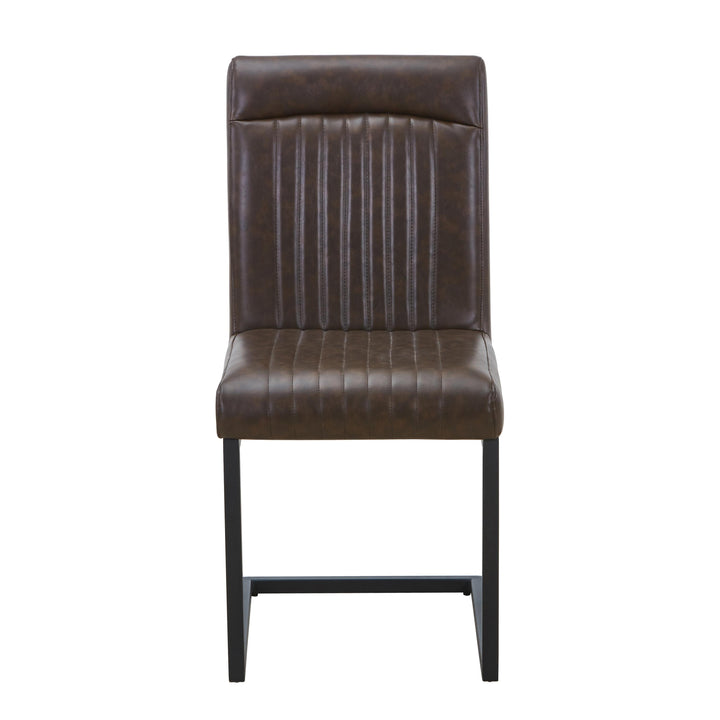 Linden Leather Effect Brown Dining Chair