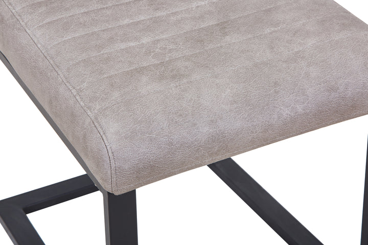 Belvoir Leather Effect Stone Grey Dining Chair