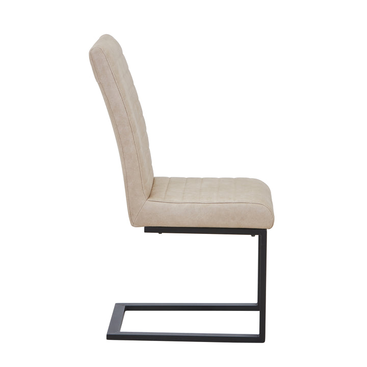 Belvoir Leather Effect Beige Dining Chair