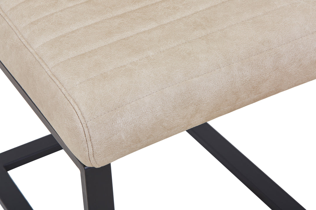 Belvoir Leather Effect Beige Dining Chair