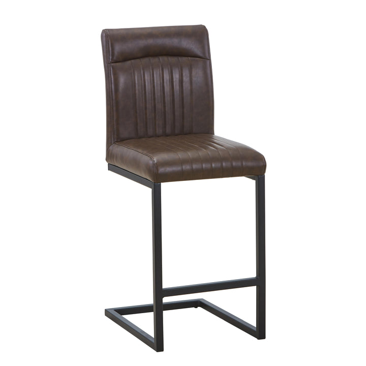Linden Leather Effect Brown Bar Stool