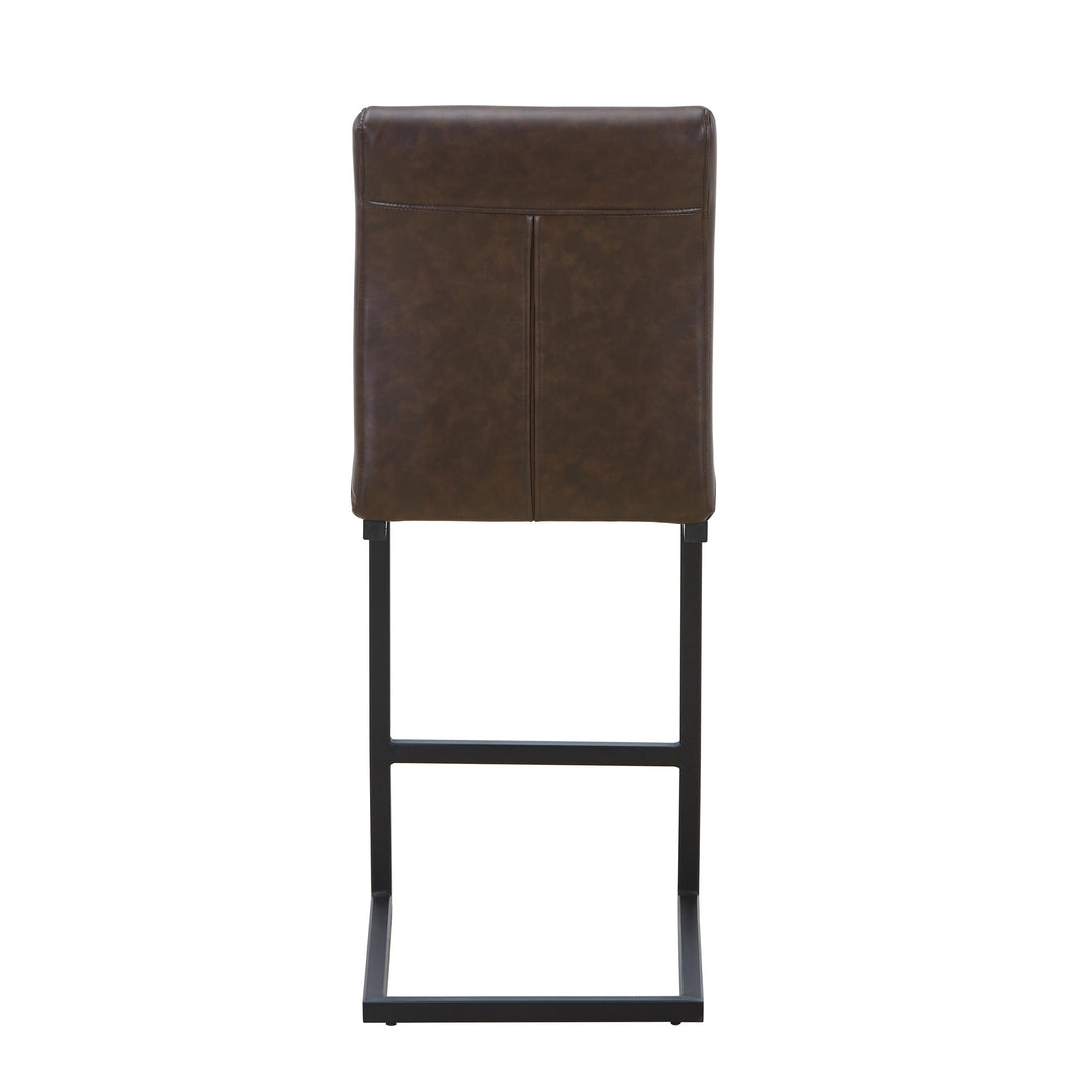 Linden Leather Effect Brown Bar Stool