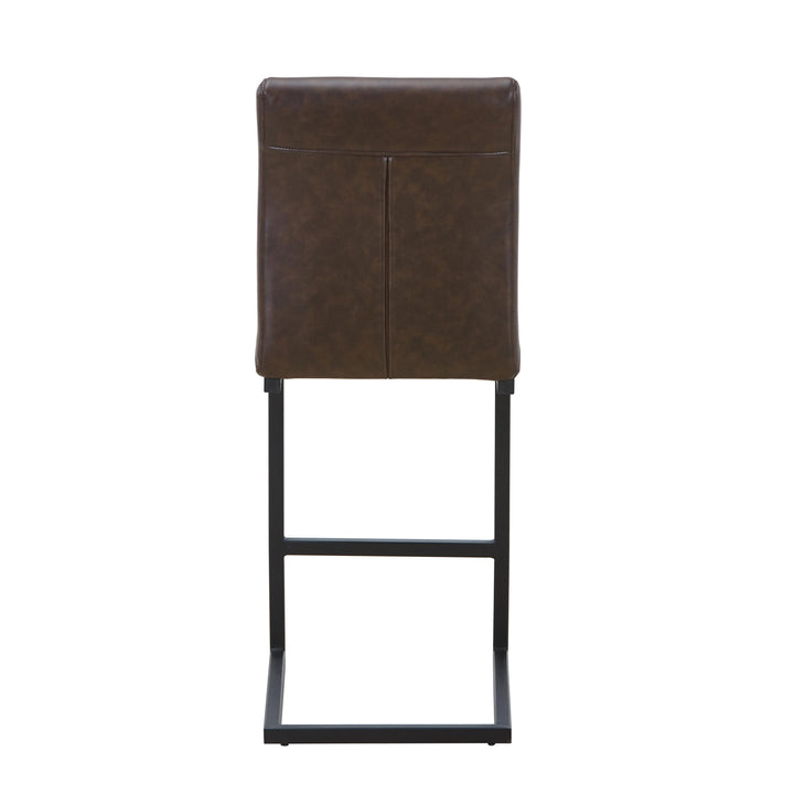 Linden Leather Effect Brown Bar Stool