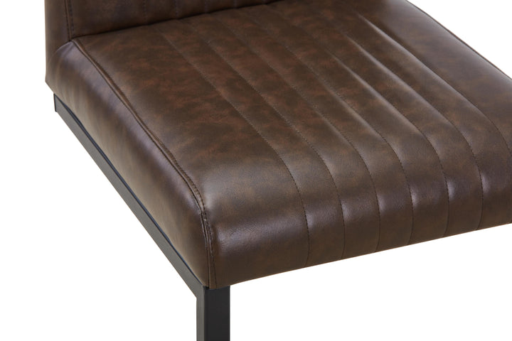 Linden Leather Effect Brown Bar Stool