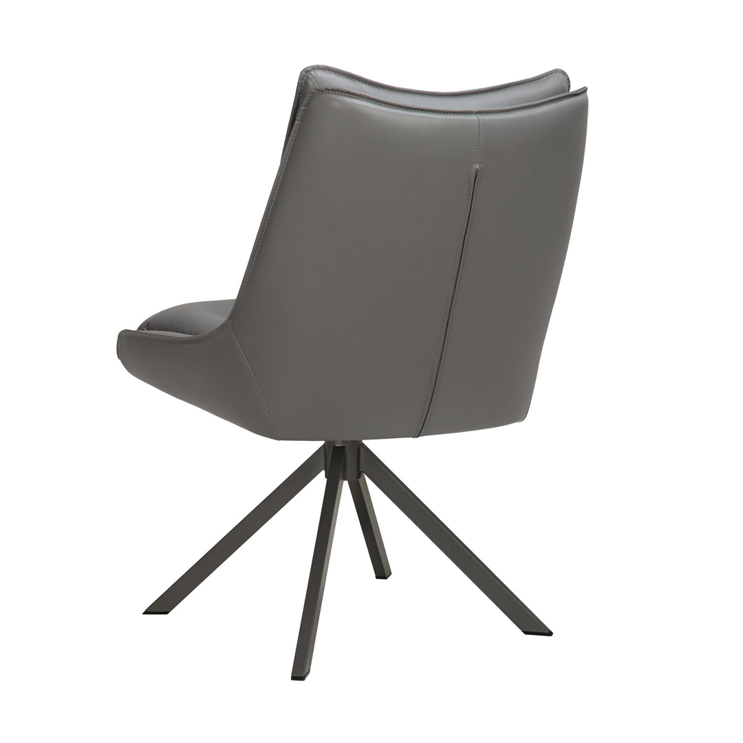 Valessa Leather Effect Grey Dining Chair