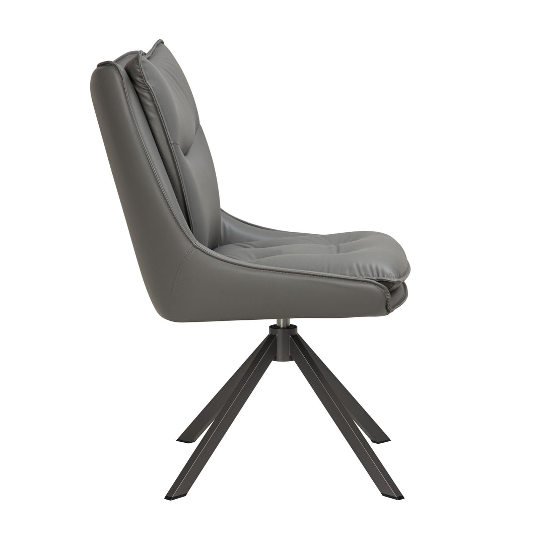 Valessa Leather Effect Grey Dining Chair
