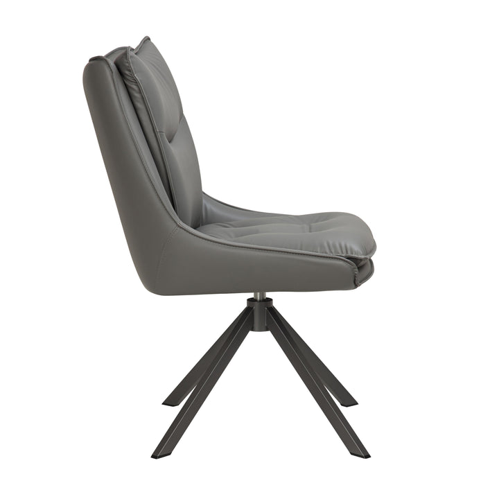 Valessa Leather Effect Grey Dining Chair