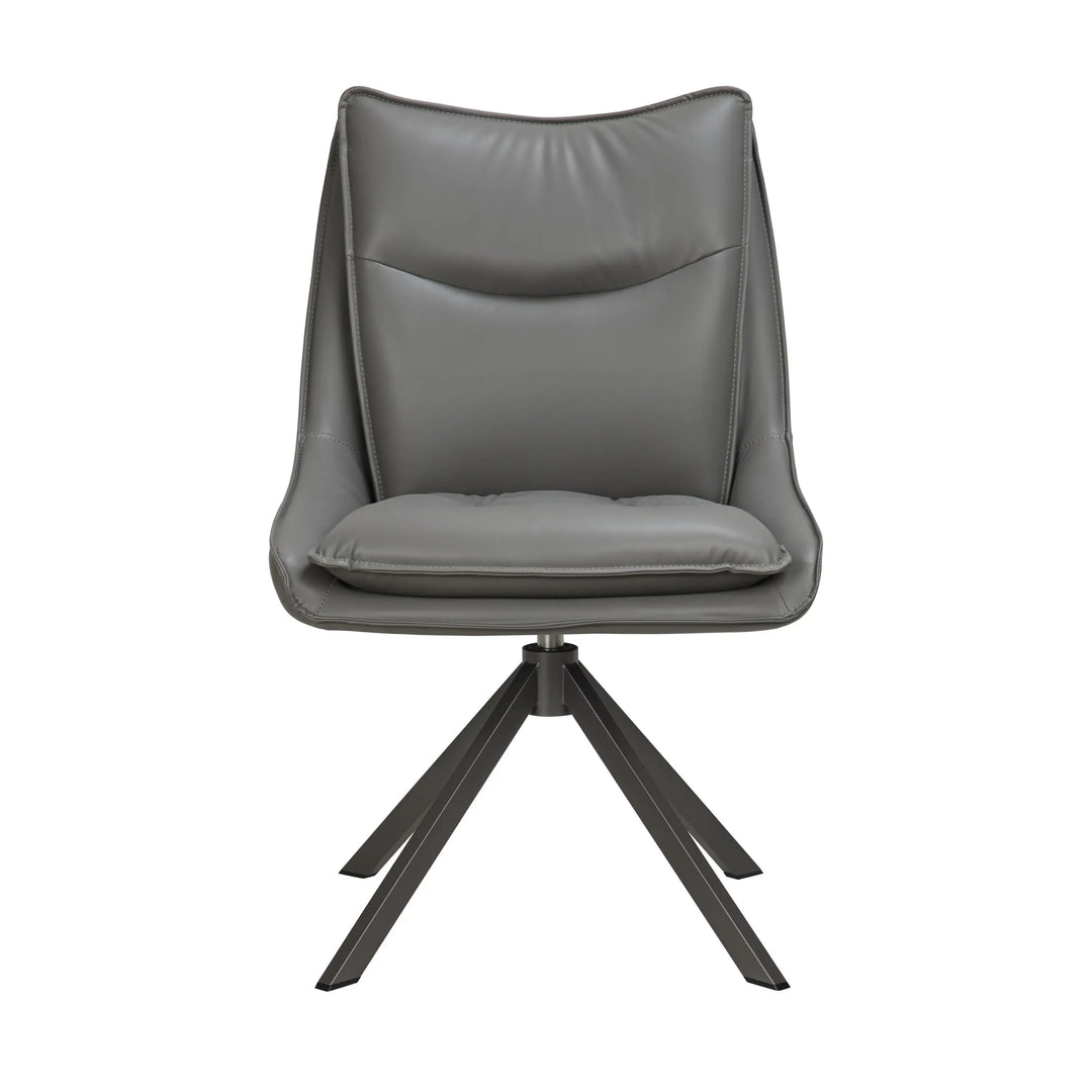 Valessa Leather Effect Grey Dining Chair
