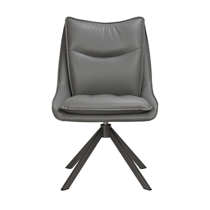 Valessa Leather Effect Grey Dining Chair