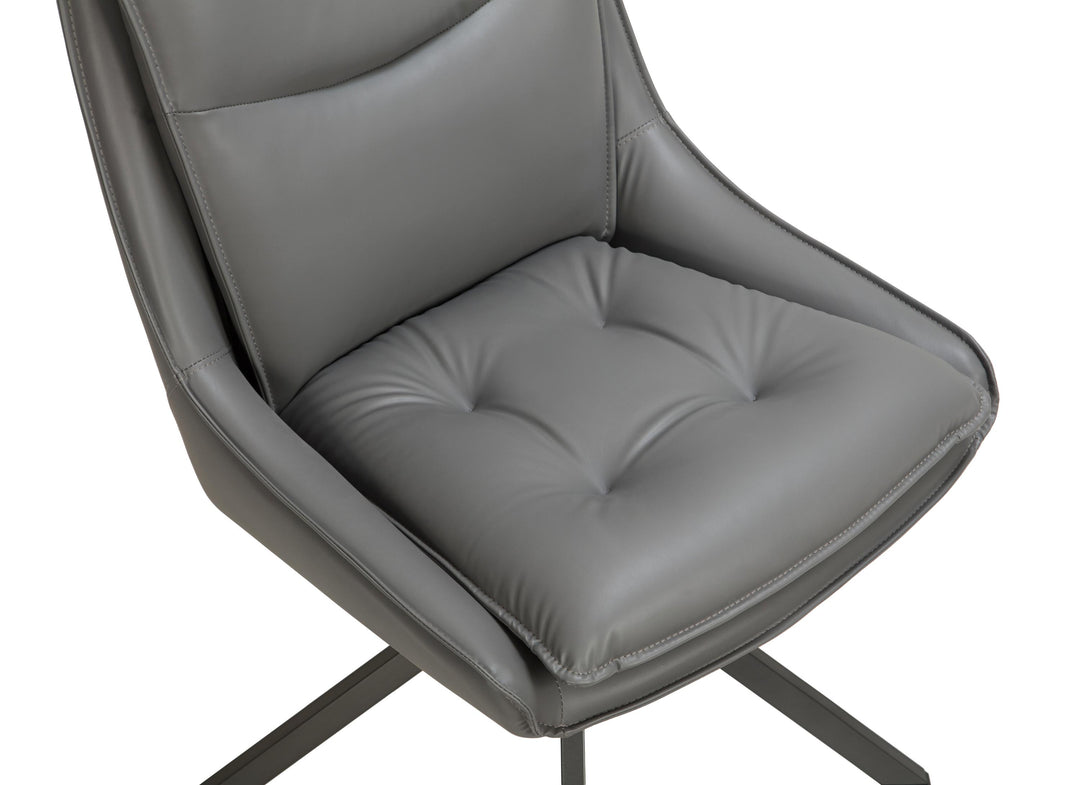 Valessa Leather Effect Grey Dining Chair