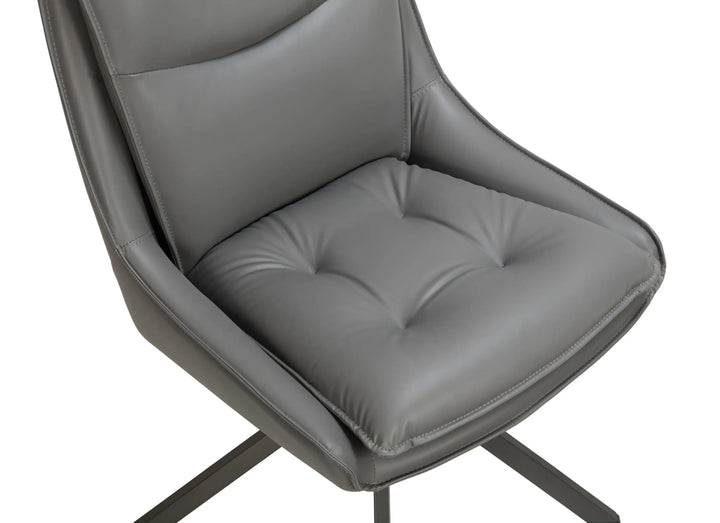 Valessa Leather Effect Grey Dining Chair