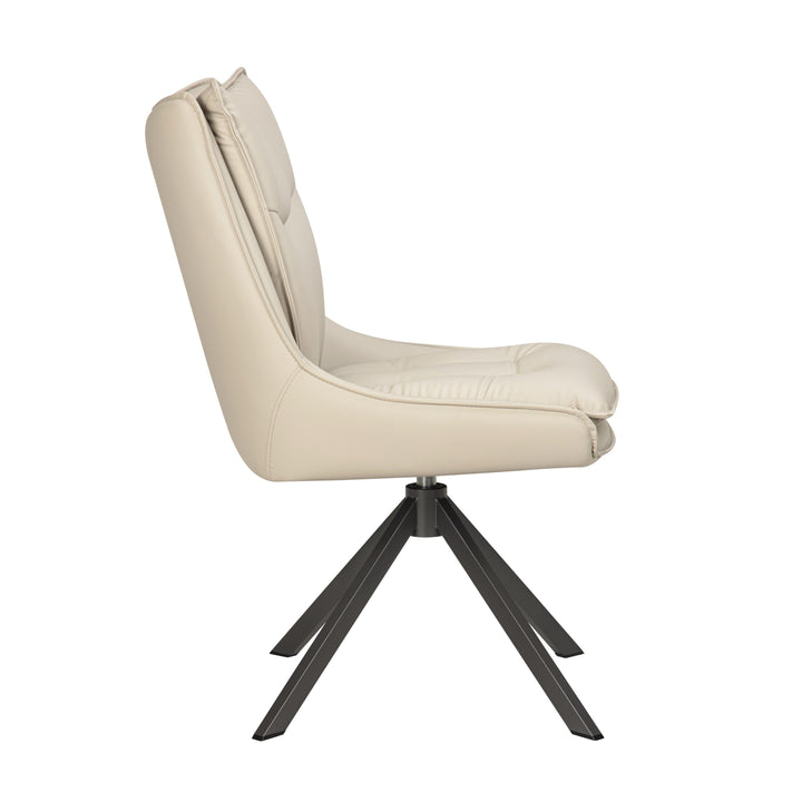 Valessa Leather Effect Stone Dining Chair