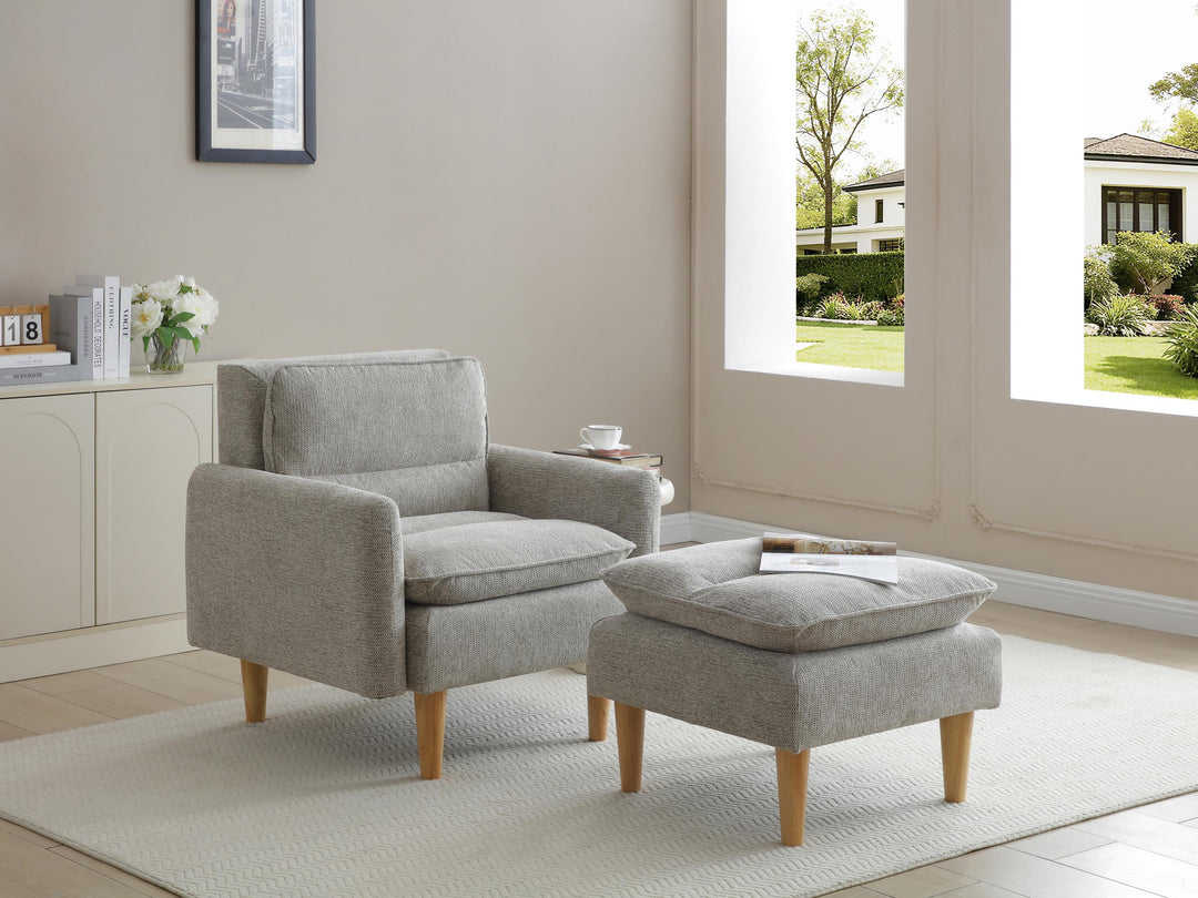 Celine Rest Chenille Effect Natural Armchair