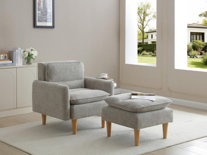 Celine Rest Chenille Effect Natural Armchair
