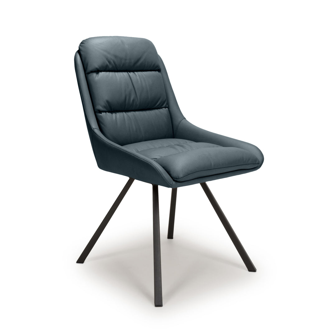 Alba Leather Effect Midnight Blue Dining Chair