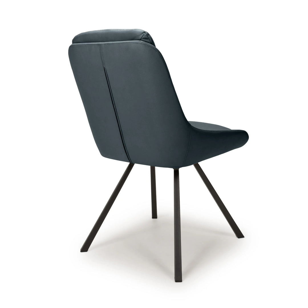Alba Leather Effect Midnight Blue Dining Chair