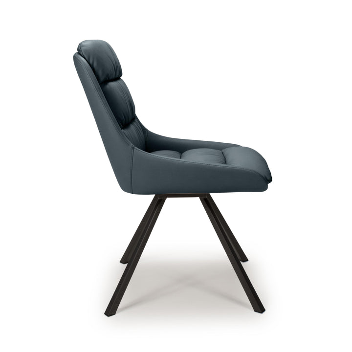 Alba Leather Effect Midnight Blue Dining Chair