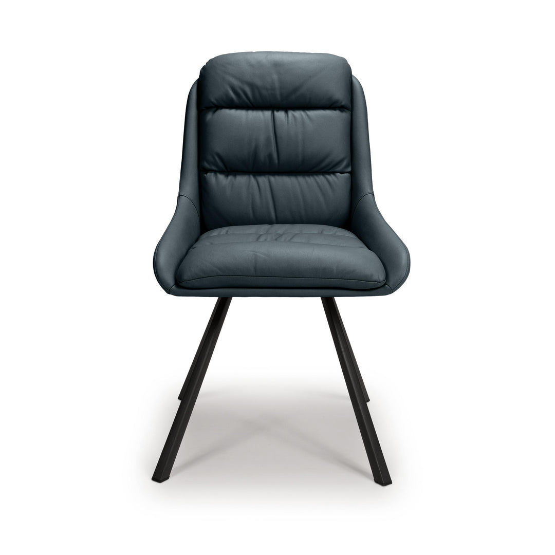 Alba Leather Effect Midnight Blue Dining Chair